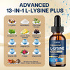 Gz Haoyuan Liposomal L-Lysine 1000Mg Liquid Drops 13-In-1 Lysine Monolaurin Supplements Olive Leaf Extract With Vitamin C B6 D3 B12 & Zinc For Collagen Lip Skin & Immune Support For Kids & Adults 2Oz