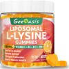 Geeoasis Liposomal L-Lysine Gummies 1200Mg Lysine Chewable Supplement With Vitamin C D3 B12 & Zinc For Adults & Kids Immune & Collagen Support Lips & Skin Health Vegan Natural Fruit Flavor 60Ct