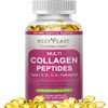 Hzzyplant Multi Collagen Peptides Softgel - Type I Ii Iii V X - Hydrolyzed Collagen Peptides With Biotin Vitamin C Hyaluronic Acid For Women & Men Supports Skin Hair Nail & Joint Non-Gmo 60 Servings