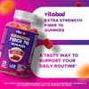 Vitabod Fiber Gummies 7G Per Serving For Digestive Health & Regularity Prebiotic Gofos Plant-Based Fiber No Sugar Added Vegan Berry Peach Strawberry 120 Gummies (Adults Women & Men)