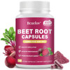 Bcuelov Beet Root Capsules | 1300Mg Pure Beetroot Powder Capsules Supports Blood Pressure Natural Energy & Endurance - 90 Capsules 45 Days Supply