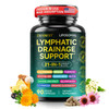 Bucaoagu Lymphatic Drainage Supplements - 21-In-1 Organic Immune & Lymph System Support For Women & Men - Echinacea Elderberry Dandelion Rosehip Bromelain Calendula Turmeric Glutathione 90 Capsules
