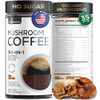 Wellneum Mushroom Coffee - French Roast Style Instant Coffee + Lion S Mane 900Mg For Focus + Reishi Chaga & Turkey Tail - 10-In-1 Mushrooms Fruiting Body Adaptogen Blend Sugar Free 35 Servings