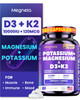 Megneta 180 Capsules Magnesium Glycinate Potassium Vitamin D3 10000Iu K2 Mk-7 Supplement - High-Potency Synergistic Complex For Bone Heart Immune Health Mood Balance & Energy Support