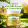 Duwhot Vitamin B2 Gummies With Magnesium- Riboflavin 400Mg For Migraine Relief & Headache Relief B2 Vitamins Gummies For Adults & Kids Vegan 60 Chewable