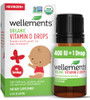 Wellements Baby Organic Vitamin D Drops For Infants & Toddlers (90-Day Supply) - Certified Newborn+ Liquid Vitamin D3 Drops Support Healthy Growth & Bone Development 400 Iu Per Drop (1 Drop Daily)