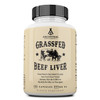 Ancestral Supplements Grass Fed Beef Liver (Desiccated) Natural Iron, Vitamin A, B12 for Energy 180 Capsules