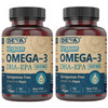 Deva Vegan DHA-EPA Nutritional Supplement, Non-Fish Derived from Algae, 300 mg Potency, 90 Vegetarian Softgels - Pack of 2