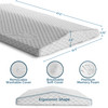 Comfilife Lumbar Support Pillow For Sleeping Memory Foam Pillow For Back Pain Relief - Side, Back And Stomach Sleepers- Triangle Wedge Pillow - Bed Rest Pillow - Medium-Soft (White, Standard)
