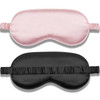 Amrules Sleep Mask , Adjustable Silk Eye Mask For Sleeping, Soft Sleeping Eye Shade Cover For Women, Good For Blocking Light, Reducing Puffiness, Enhancing Sleep Quality (Blush Pink & Black) Set Of 2