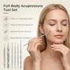 Dawzmr Acupuncture Pen, Stainless Steel Acupressure Pen For Ear, Face & Body Acupressure, Trigger Point Deep Tissue Massager Tool 6 Pieces