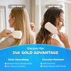 Befanty 24K Gold Plated Gua Sha Hairbrush & Scalp Massager, Anti-Static Metal Bristle Comb For Dry & Wet Brush, Detangler & Curly Hair Brushes For Women & Men