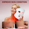 Cylbune Red Light Therapy For Face 3 Modes Portable Led Face Mask 850Nm Red Light Face Mask With Red, Blue And Mixed Light Rechargeable Remote Light Therapy Mask For Home Yoga Travel Gym