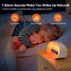 Apuzom White Noise Sound Machine & Sunrise Alarm Clock, 30 Sleep Sounds, 14 Night Lights, 0-100% Dimmer, Dual Alarm, Sleep Timer, Dimmable Bedside Lamp Wake Up Light For Heavy Sleepers Adults, Kids, Bedrooms