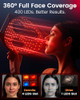 Dermita Red Light Therapy For Face Wireless With 400 Leds 360 Led Face Mask Light Therapy With 4 Modes & Near-Infrared 2000Mah Rechargeable Led Face Mask With Eye Protection For Anti-Aging & Radiant Glow