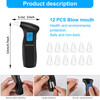 Haptique Breathalyzer With Lcd Digital Display, Portable Tester For Alcohol Includes 12 Mouthpieces(Blue)