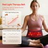 Evateale Red Light Therapy Belt For Body, Cordless Infrared Therapy Belt For Back/Abdomen, Waist Wrap With Pulse/Vibration Massage & Timer, Pain Relief, Muscle Relaxation & Circulation Boost, For Parents