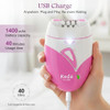 Blumskin Epilator For Women, Smooth Glide Facial Hair Remover With 2 Speed & Led Light, Rechargeable Cordless Electric Epilator For Face, Bikini, Underarms, Arms, And Legs, Painless & Portable