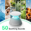 Vlanxie White Noise Sound Machine For Sleeping, 50 Non-Looping Soothing Sounds, 7 Color Night Light With Adjustable Brightness, Timer & Alarm Clock, Touch Screen Control For Baby, Kids, Adults, Home&Travel