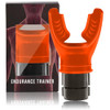Dewboom Inhale Intake Breathing Trainer Lung Trainer For Respiratory Strength Adjustable Resistance Breathing Trainer With High-Grade Silicone Warm Black-Orangered