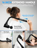 Fvz Massage Gun Deep Tissue - Back Massager For Pain Relief Deep Tissue With Extended Handle, 12Mm Percussion Less-Shock Neck/Foot/Leg/Shoulder Massager, Infinitely Adjustable Speed & 4 Replaceable Heads