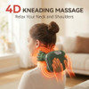 Kithouse Neck Massager With Heat, Shiatsu Neck And Back Massager With 4D Kneading For Shoulder And Cervical Pain, Relax Muscle Tension, Portable And Rechargeable For Home Or Office, Green