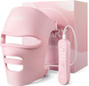 Orisary Red Light Mask, Silicone Cordless Led Mask With 368 Chips 2000Mah Rechargeable 3 Modes & Timer, Blue Light Infrared Face Mask Home Travel Working, Pink