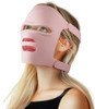 Orisary Red Light Mask, Silicone Cordless Led Mask With 368 Chips 2000Mah Rechargeable 3 Modes & Timer, Blue Light Infrared Face Mask Home Travel Working, Pink