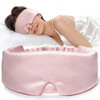 Litbear Silk Sleep Mask For Women, Adjustable 100% Mulberry Silk Sleeping Eye Mask For Side Sleeper, Total Blackout Eye Cover For All Night Sleep, Travel, Office, Or Napping (Pink)