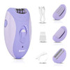 Kemei 4-In-1 Women ' S Hair Epilator Suitable For Body Hair On The Face Legs Arms Underarms And Bikini Line 2-Speed Adjustment Built-In Lighting Usb Charging