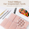 Goclimber Ear Seeds Acupuncture Kit, Auricular Sticker Kit With Ears Seed, Acupressure Ear Chart, Acupuncture Pen, Tweezers 1080Pcs