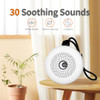 Sleepbox Sleep Sound Machine Portable Noise Machine With 30 Soothing Sounds 4 Timer Memory Function Rechargeable Battery 32 Volume Levels For Sleeping Traveling Relaxing For Baby Kids Adults (White)