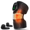 Flaremore Cordless Heated Knee Massager With Vibration, Heated Knee Brace Wrap, Heating Knee Pad For Knee Elbow, Knee Heating Pad For Arthritis With 6 Heating Levels, 3 Massage Modes&Timer (Black+White)