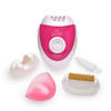 Epilady Skinlady Corded Epilator For Women, Electric Hair-Removal Device With 2-Speed Motor, Portable Hair Remover With Exfoliation Head, Precision Cap, Cleaning Brush, And Carrying Case, Pink