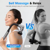 Makecatch Long Handle Massage Gun For Back And Shoulders, Ergonomic Extended Reach Deep Tissue Massager, U-Shaped Dual Head Percussion Muscle Massager, 12 Speeds With 5 Heads, Quiet & Cordless