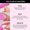 Nails Inc File Edit Delete 3-In-1 Corrector Pen Cuticle Pusher Nail Shaper Nail Polish Remover Precision Pointed Tip Easy Clean Up able Fine Pen Tips Clean Gentle Formula 0.13 Fl