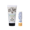 Korres Winter Moisturizing Botanical Duo For Soft Skin Hand & Lip Care Set With Olive Sea Salt Cream 2.54 Fl Oz And Thyme Honey Balm 0.15 Oz