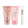 Medicube Pink Glow Wrapping Mask Duo: Collagen Overnight Wrapping Peel Off Facial Mask Pack And Pdrn Caffeine Overnight Wrapping Peel Off Facial Mask And Brush