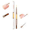 Modelones Double Ended Builder Gel Brush For Nail Extension French Tip Brush Liner Hard Poly Gel Application Cleaning Brush Nail Art Tools Supplies For Salon & Diy 2Pcs