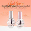 Modelones No Wipe Top Coat And Base Coat Nail Polish Set Clear Quick Dry Nail Polish High Shine Long Lasting Glossy Regular Nail Lacquer Air Dry Fast Base Top Coat Gifts For Women Nail Art 2 Pcs 5 Ml