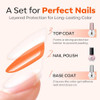 Modelones No Wipe Top Coat And Base Coat Nail Polish Set Clear Quick Dry Nail Polish High Shine Long Lasting Glossy Regular Nail Lacquer Air Dry Fast Base Top Coat Gifts For Women Nail Art 2 Pcs 5 Ml