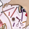 Real Techniques Double Time Brush + Lash Set Dual-Ended Eye Makeup Brushes For Eyeshadow & Brows Travel-Friendly Brush Caps For Storage Eyelash Curler Included Cruelty- 4 Piece