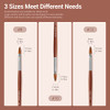 Modelones Kolinsky Acrylic Nail Brush Set Size 8/10/12 Round Shaped Nail Brushes For Acrylic Powder Gel Polish Extension Gel 3D Carving & Detailing Design With Wooden Handle Salon & Diy Use