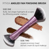 Real Techniques Angled Fan Finishing Brush Dual-Ended Contour Bronzer & Blush Makeup Brush For Blending Powder Or Cream Products Ultraplush Bristles Cruelty- 1 Count