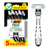Bic Flex 5 Sensitive Men's Disposable 5-Blade Razors Comfortable Shave 5-Pack