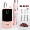 Gaoy Rechargeable Cordless Nail Drill For Beginners Electric Nail File With 12 Drill Bits And Sanding Band Set For Acrylic And Gel Pink