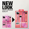 Real Techniques Big Blends Energy Brush + Dual-Sided Puff Kit Face Makeup Brush & Puff Set For Foundation Concealer Powder & Blush Travel Friendly Cruelty- & Vegan 6 Piece
