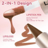 Hosaily Lip Combo 2 In 1 Dual-Ended Lip Liner Lipstick & Gloss Kit Nude Beige Glow Juicy Lip Mirror Effect Velvet Matte Lip Liner Smooth Buildable Glass Quick Fuller Lip Plumping Set For Women01