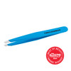 Tweezerman Stainless Steel Slant Tweezer - Eyebrow Tweezers For Women And Men (Blue Jewel)