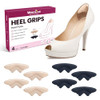 Welnove Heel Pads Grips For Women Shoes - Welnove 4 Paris Adhesive Heel Cushion Inserts Prevent Slipping Rubbing Blisters Foot Pain Improve Heels Pumps Shoe Fit - Heel Pads For Shoes Too Big